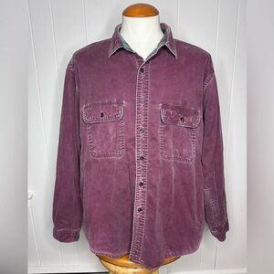Vintage LL Bean Mens Faded Purple Plum Flannel Lined Shirt/Barn Chore Coat